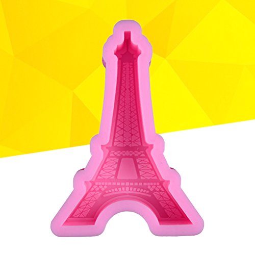 BESTonZON Molde de Silicona de Torre Eiffel Molde de Chocolate Fondant Herramientas Torta de Bricolaje Herramientas para Hornear(Rosa)