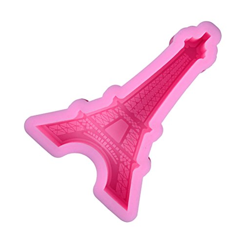BESTonZON Molde de Silicona de Torre Eiffel Molde de Chocolate Fondant Herramientas Torta de Bricolaje Herramientas para Hornear(Rosa)