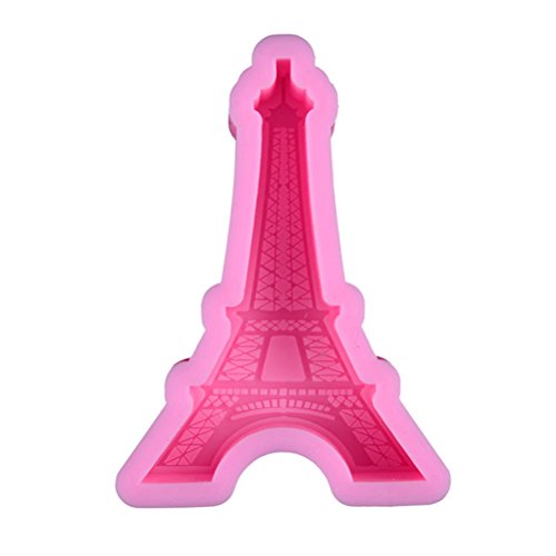 BESTonZON Molde de Silicona de Torre Eiffel Molde de Chocolate Fondant Herramientas Torta de Bricolaje Herramientas para Hornear(Rosa)