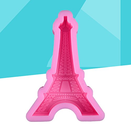 BESTonZON Molde de Silicona de Torre Eiffel Molde de Chocolate Fondant Herramientas Torta de Bricolaje Herramientas para Hornear(Rosa)