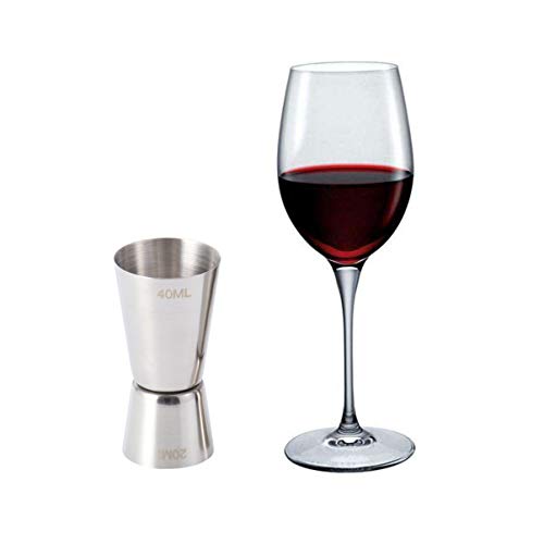 BESTonZON Vaso de Onza de Medidora de Doble Cabeza de Acero Inoxidable para Bebida Vino Cóctel (40 / 20ml, Medio) 2 Pcs