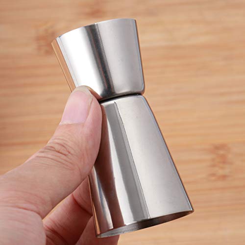 BESTonZON Vaso de Onza de Medidora de Doble Cabeza de Acero Inoxidable para Bebida Vino Cóctel (40 / 20ml, Medio) 2 Pcs