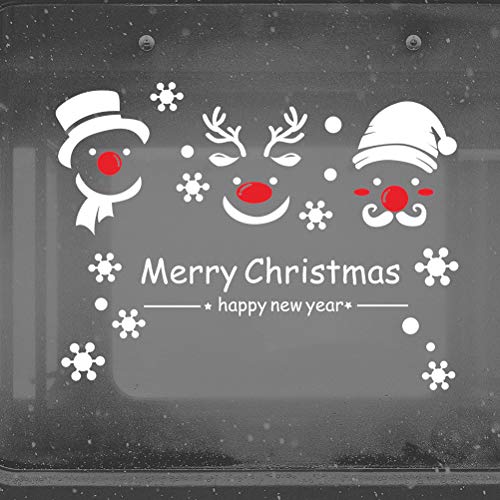 BESTOYARD Navidad Pegatinas de la Pared calcomanías Pared Navidad Ventana se aferra Fiesta Fiesta Favor muñeco de Nieve Reno Santa Claus Feliz año patrón