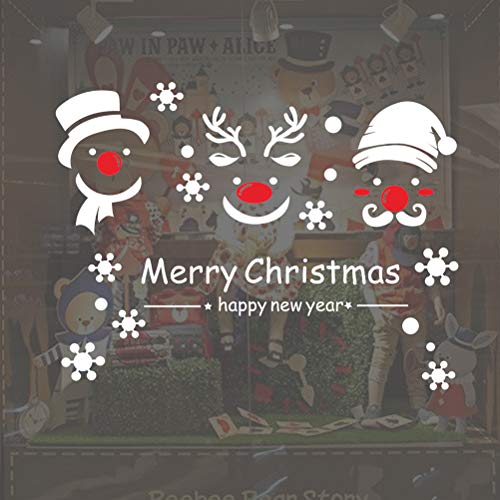 BESTOYARD Navidad Pegatinas de la Pared calcomanías Pared Navidad Ventana se aferra Fiesta Fiesta Favor muñeco de Nieve Reno Santa Claus Feliz año patrón