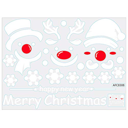 BESTOYARD Navidad Pegatinas de la Pared calcomanías Pared Navidad Ventana se aferra Fiesta Fiesta Favor muñeco de Nieve Reno Santa Claus Feliz año patrón