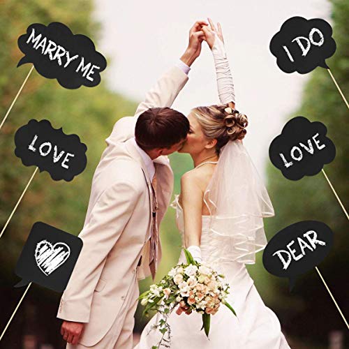 BESTOYARD Pizarras Señales de Mensajes DIY DIY Photocall Photo Booth Props Divertido Decoracion para la Fiesta Boda Cumpleaños Graduación 20 Piezas
