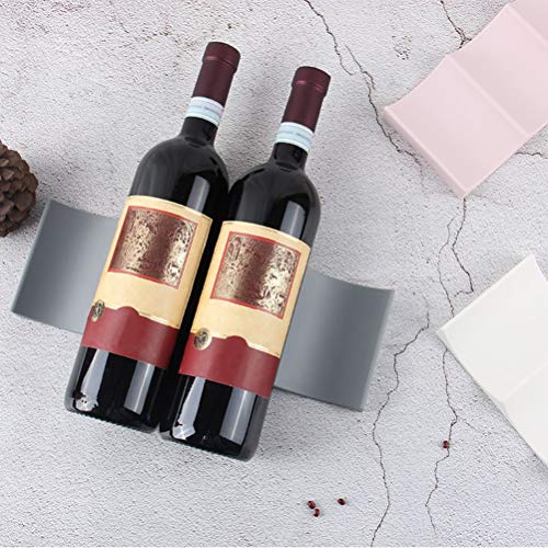 BESTOZNON - Expositor para Vino de plástico Estilo Europeo Botella de plástico Expositor apilable Puede apilar fácilmente Armario de Cocina frigorífico Rack (Gris Oscuro)