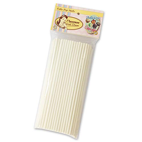 Bestron Palos de Madera para Cake-Pops, Sweet Dreams, 1 paquete de 100 Piezas