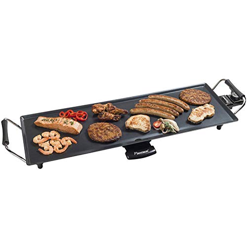 Bestron Plancha Parrilla Eléctrica XL con Revestimiento Antiadherente, 1000 W, Negro