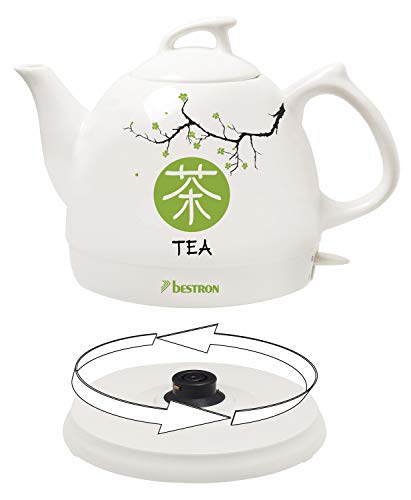 Bestron Tetera Hervidora de Agua, Diseño Asiático, Asia Lounge, 1800 W, 0.8 litros, cerámica