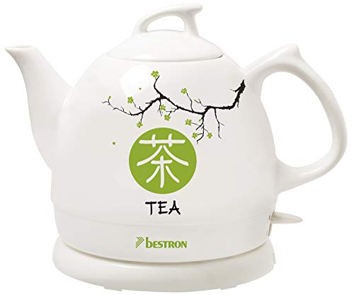 Bestron Tetera Hervidora de Agua, Diseño Asiático, Asia Lounge, 1800 W, 0.8 litros, cerámica