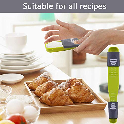 BESTZY Cuchara Medidora Ajustable 3 Piezas Cuchara Medidora Digital de Medir Cucharas Ajustables para Medir Ingredientes Secos y Líquidos
