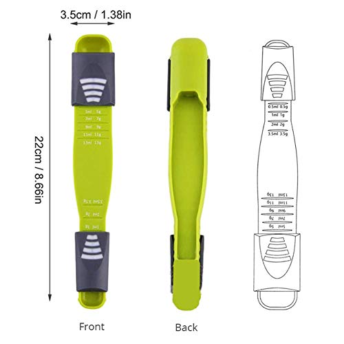 BESTZY Cuchara Medidora Ajustable 3 Piezas Cuchara Medidora Digital de Medir Cucharas Ajustables para Medir Ingredientes Secos y Líquidos