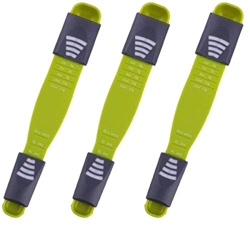 BESTZY Cuchara Medidora Ajustable 3 Piezas Cuchara Medidora Digital de Medir Cucharas Ajustables para Medir Ingredientes Secos y Líquidos