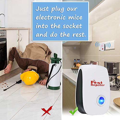 BESTZY Repelente Ultrasónico Mosquitos Control de Plagas para Las Moscas,Cucarachas,Insectos Antimosquitos Extra Fuerte para Interiores (4-Pack)