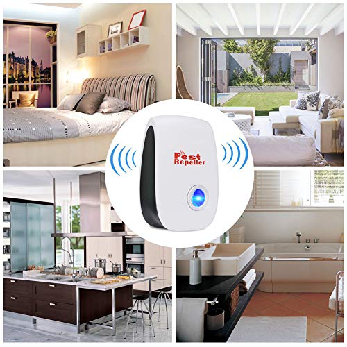 BESTZY Repelente Ultrasónico Mosquitos Control de Plagas para Las Moscas,Cucarachas,Insectos Antimosquitos Extra Fuerte para Interiores (4-Pack)