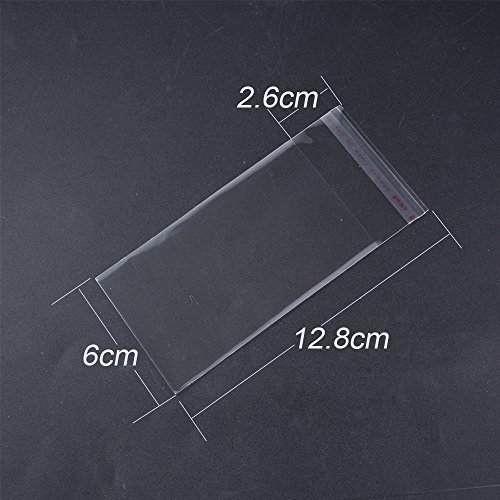 BETESSIN 200pcs Bolsas de Celofán (6 * 12cm) Transparente Plastico OPP Autoadhesivas para Caramelos Bombones Chuches Piruletas Chocolates Galletas Regalos (6 * 12cm, 200pcs)