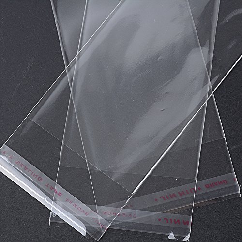 BETESSIN 200pcs Bolsas de Celofán (6 * 12cm) Transparente Plastico OPP Autoadhesivas para Caramelos Bombones Chuches Piruletas Chocolates Galletas Regalos (6 * 12cm, 200pcs)