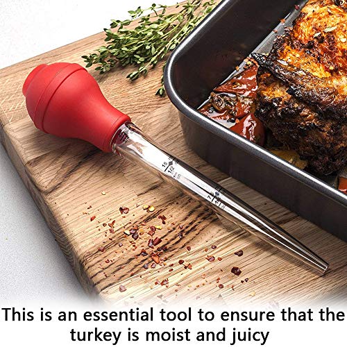 BETOY Turquía jeringa de cocina juego de 4, grado comercial calidad FDA silicona bombilla incluida carne arinade Inyector aguja con barbacoa pincel y cepillo de limpieza - Jeringa de Cocina