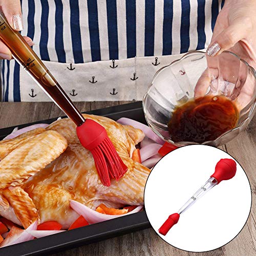 BETOY Turquía jeringa de cocina juego de 4, grado comercial calidad FDA silicona bombilla incluida carne arinade Inyector aguja con barbacoa pincel y cepillo de limpieza - Jeringa de Cocina