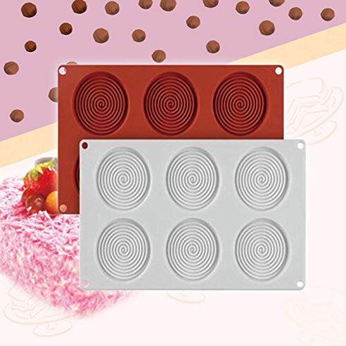 Betrothales Molde De Silicona En Forma De Espiral 6 Agujeros Melocotón 3D Moldes para Pasteles Mousse para Helados Pasteles De Chocolate Utensilios para Hornear Desierto Pan para Decoración del Hogar