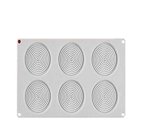 Betrothales Molde De Silicona En Forma De Espiral 6 Agujeros Melocotón 3D Moldes para Pasteles Mousse para Helados Pasteles De Chocolate Utensilios para Hornear Desierto Pan para Decoración del Hogar
