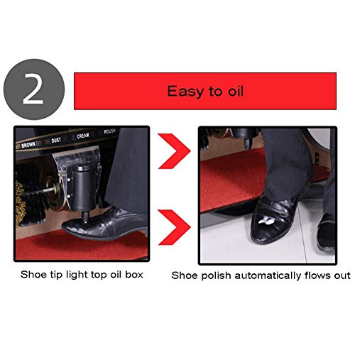 Betún automática de inducción, Calzado eléctrico Cepillo de Zapatos Zapatos de Pulido de la máquina de Limpieza Cepillo de Limpieza Kit Adecuado for Hotel Recepción Ventas Central Club, Gold xuwuhz