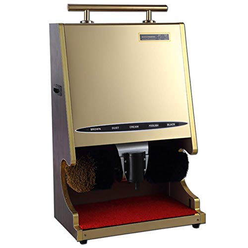 Betún automática de inducción, Calzado eléctrico Cepillo de Zapatos Zapatos de Pulido de la máquina de Limpieza Cepillo de Limpieza Kit Adecuado for Hotel Recepción Ventas Central Club, Gold xuwuhz