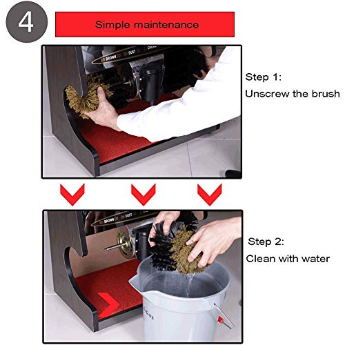 Betún automática de inducción, Calzado eléctrico Cepillo de Zapatos Zapatos de Pulido de la máquina de Limpieza Cepillo de Limpieza Kit Adecuado for Hotel Recepción Ventas Central Club, Gold xuwuhz