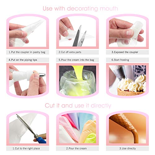 Beunyow Mangas Pasteleras Desechables, 100pcs 60cm Bolsas de Pastelería de Plástico Manga Repostería DIY Decoración de Pasteles Herramientas para Hornear Bizcocho, Galleta, Cupcake y Hojaldre