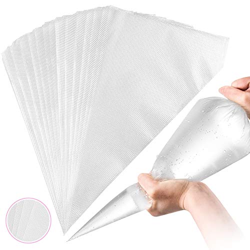 Beunyow Mangas Pasteleras Desechables, 100pcs 60cm Bolsas de Pastelería de Plástico Manga Repostería DIY Decoración de Pasteles Herramientas para Hornear Bizcocho, Galleta, Cupcake y Hojaldre