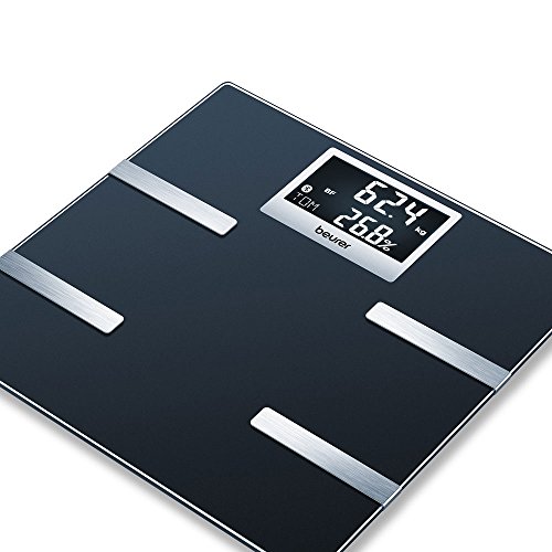 Beurer BF 700 - Báscula de baño diagnóstica Bluetooth, compatible con App en español Health Manager, pantalla LCD grandes dígitos (2.3 cm), 2 electrodos, color negro