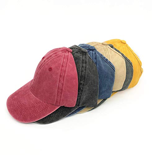 B/H Gorra de Béisbol Unisex Premium,Sombrero de Cola de Caballo con sombrilla Personalizada, Gorra de béisbol Superior vacía con Protector Solar, Rojo Vino