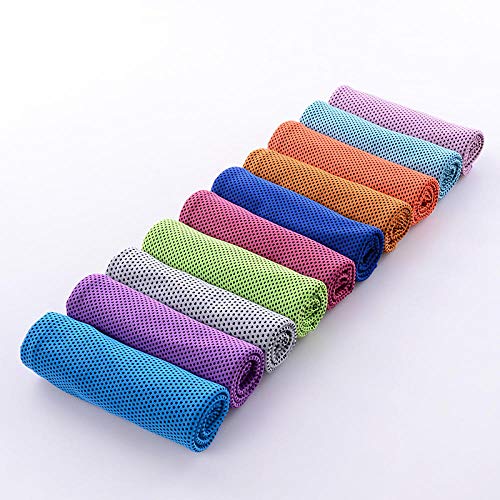 B/H Toalla de Hielo,Toalla Deportiva fría de Doble Capa Fitness Absorbente de Sudor enfriamiento Toalla Helada-I + H + E_30 * 90,Hielo Toalla