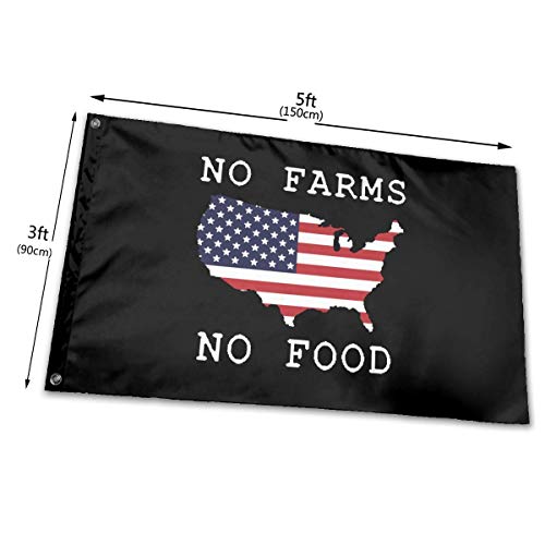 BHGYT No Farms No Food Farmer Truck Flag 3x5Ft Boys Official FlagSunset Hikers Flag Banner, Puertas traseras Dorms College Football Fraternities Fiestas