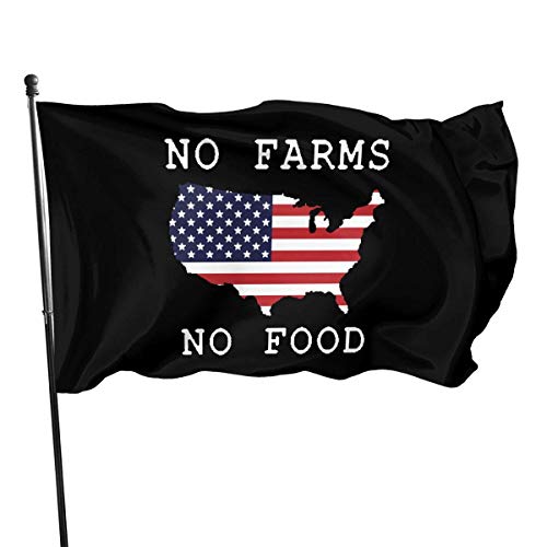 BHGYT No Farms No Food Farmer Truck Flag 3x5Ft Boys Official FlagSunset Hikers Flag Banner, Puertas traseras Dorms College Football Fraternities Fiestas
