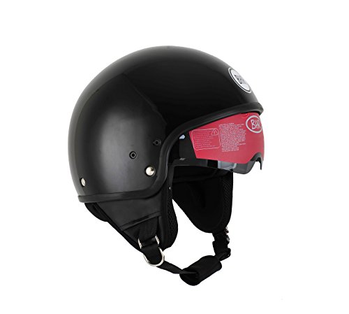 BHR 94140 Casco Demi-Jet Modelo 802 con Visera Total, Negro Metalizado, L (58 cm)