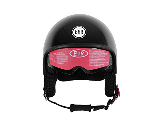 BHR 94140 Casco Demi-Jet Modelo 802 con Visera Total, Negro Metalizado, L (58 cm)