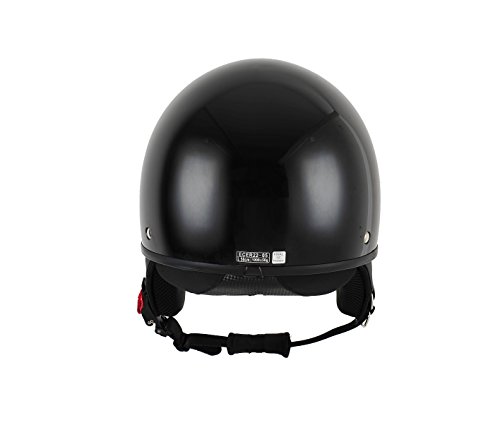 BHR 94140 Casco Demi-Jet Modelo 802 con Visera Total, Negro Metalizado, L (58 cm)