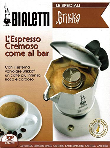 Bialetti Brikka Elite, Plata - Cafetera italiana, 2 tazas
