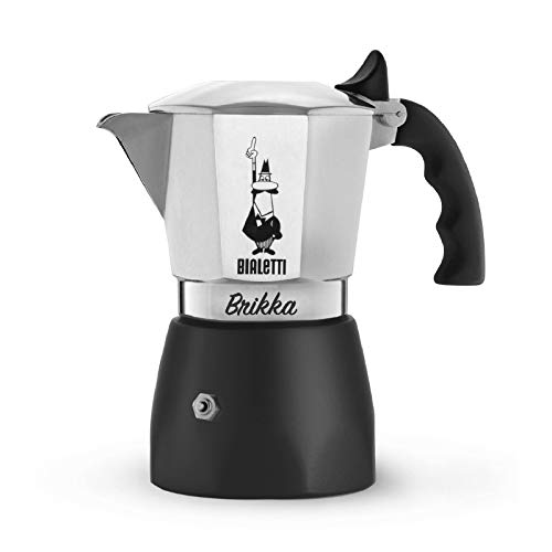 Bialetti Brikka Elite, Plata - Cafetera italiana, 2 tazas