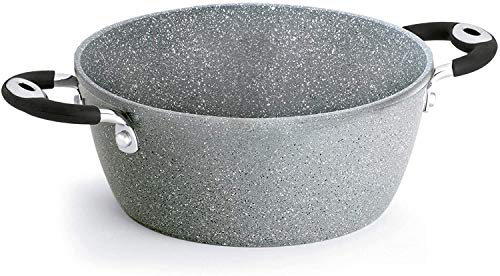 Bialetti Donatello Petra Induzione Kit de cacerolas - Kits de cacerolas (Gris, Aluminio, Petravera Plus, Azul/Acero Inoxidable, Silicona, 230 °C)