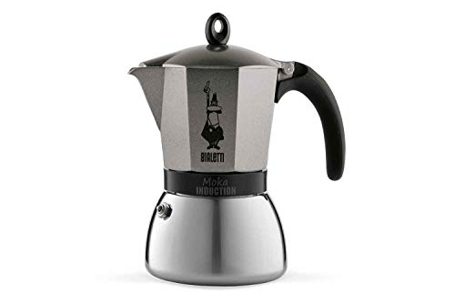 Bialetti Moka - Cafetera de inducción (para 9 tazas), color gris oscuro
