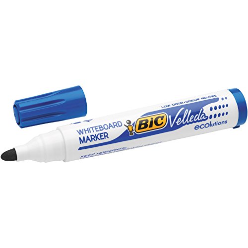 BIC Velleda 1701 ECOlutions rotuladores de Pizarra punta media - Azul, Caja de 12 unidades