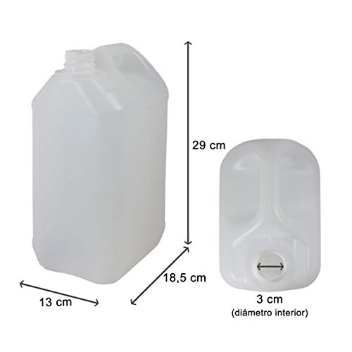 Bidón Garrafa Plástico 5 litros. Homologado para transporte. (4 Unidades)