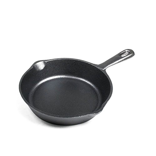 Big BBQ Set of Three Frying Pans and Steak Pan Cast Iron Round Smooth