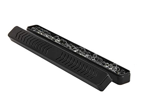 BigSmoke Humidor de Puros - Caja de Madera con Exterior de Cedro, Humidificador e Higrómetro Magnético de Latón - Caja Hermética con Tapa de Vidrio, Divisor y Bisagras - 30 Puros - Negro