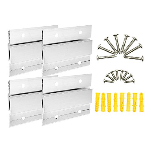BIGTEDDY – Kit de herrajes Kit de montaje para colgar clips de aluminio Soporte para colgar para estante de fotos con espejo y gabinete con herrajes.