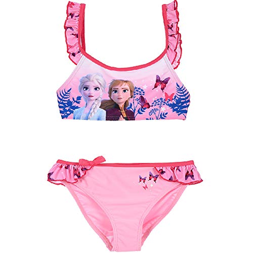 Bikini Anna y Elsa de la reina de hielo de Frozen para niña Rosa 2 110 cm