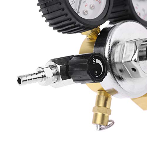 BIlinli Regulador de CO2 Barril Regulador de Cerveza con válvula de Alivio de presión para Gas 0-3000PSI (Medidor Doble) Reductor de dióxido de Carbono